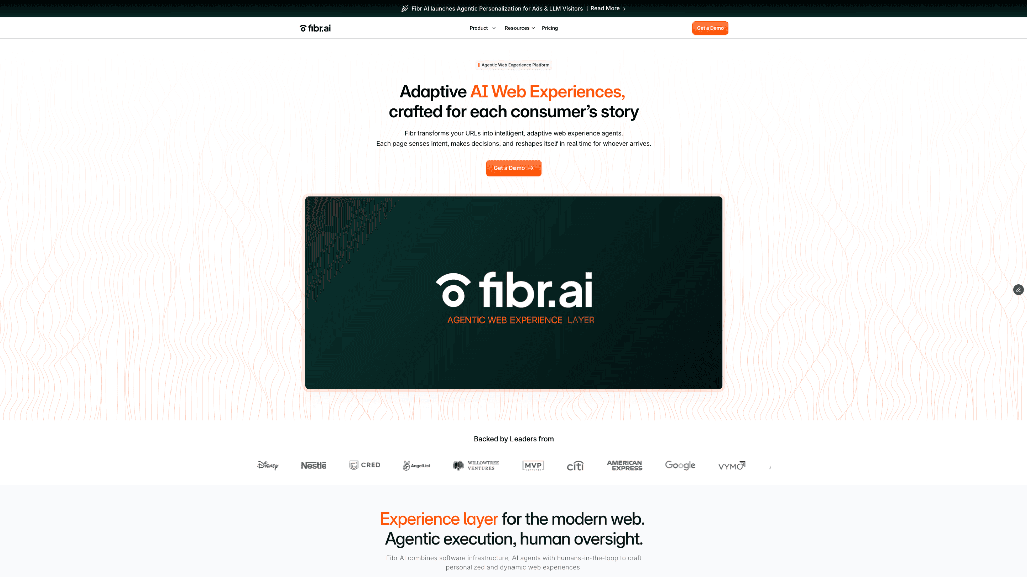 Adaptive AI web experience with dynamic personalized interface.