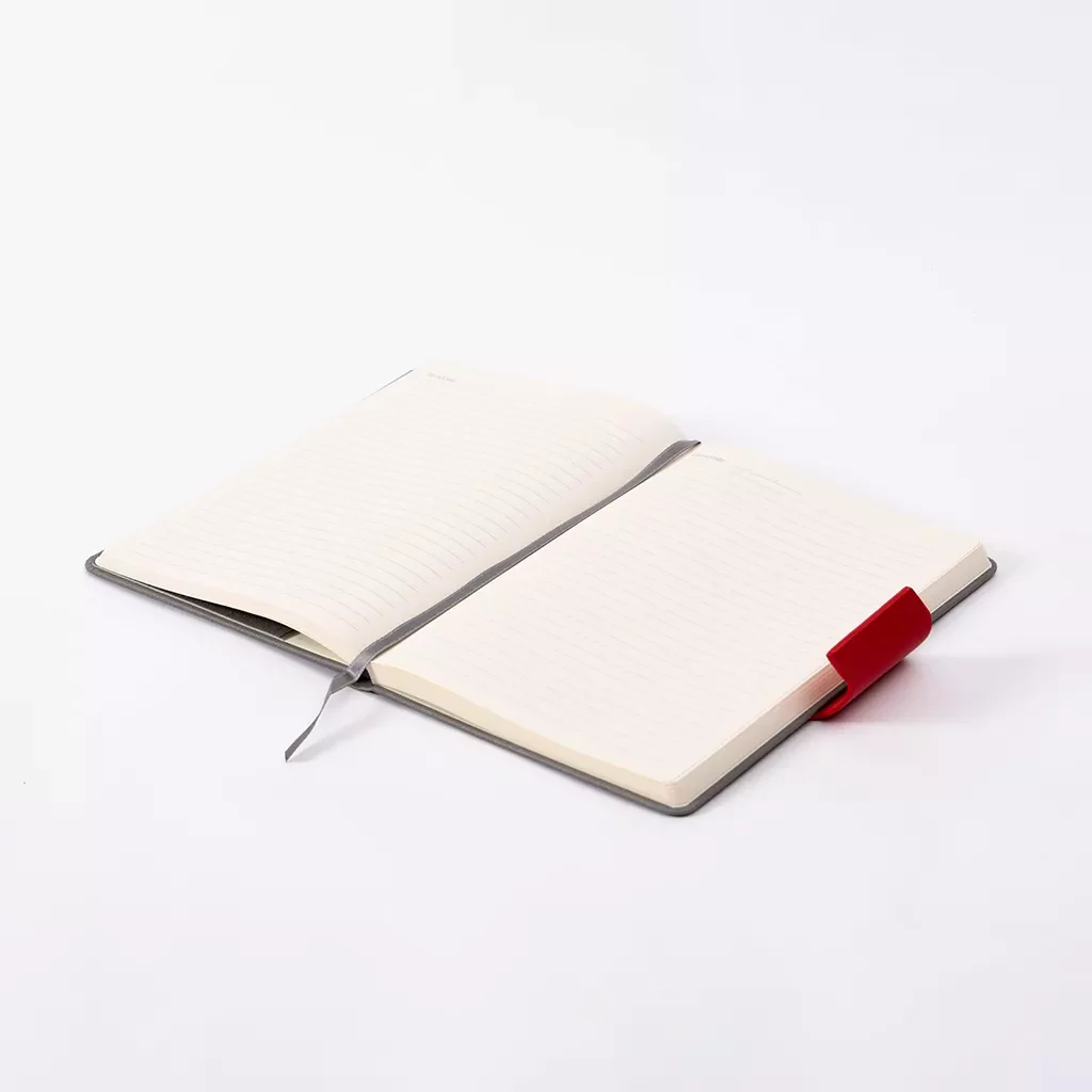 Custom branded hard cover notebook with inner card slots