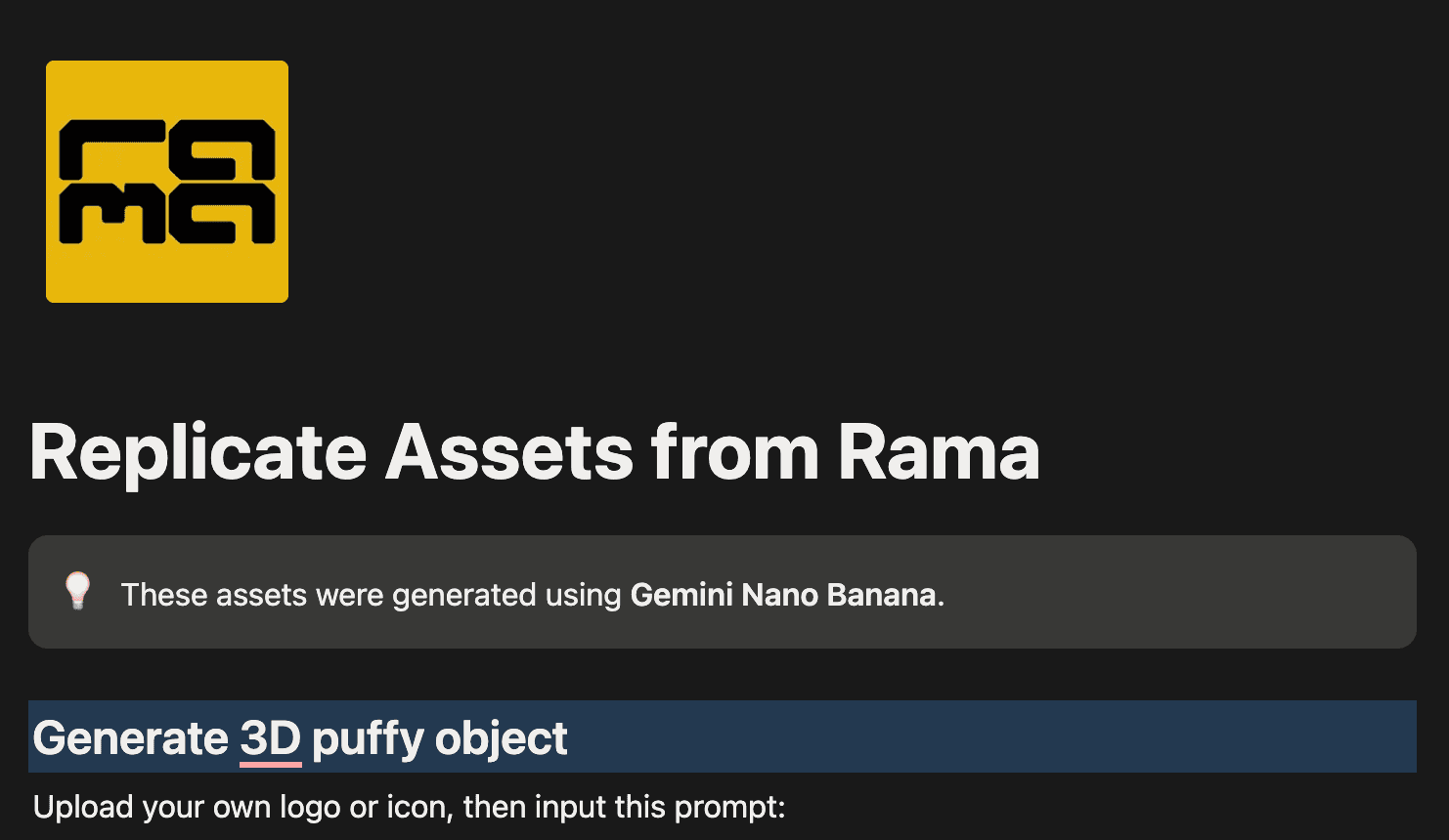 notion guide on how to replicate Rama assets