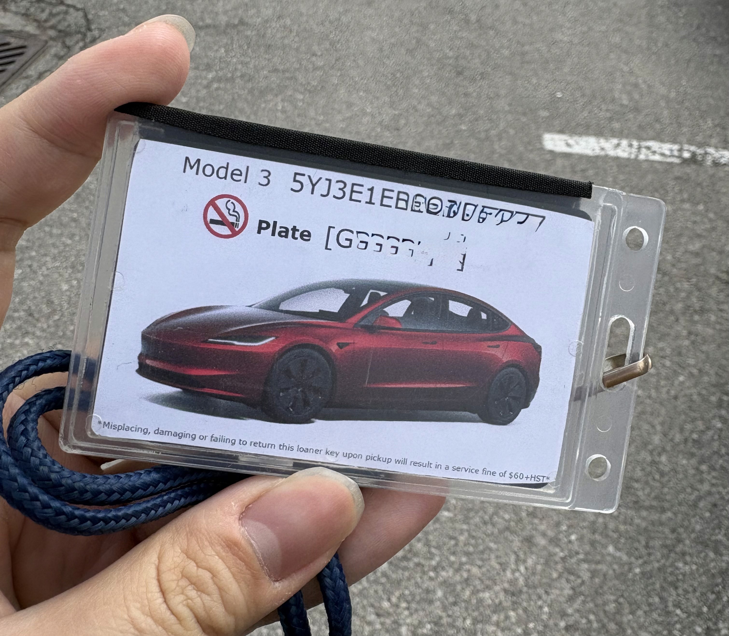 Tesla Key Card for Loaner Vehicle