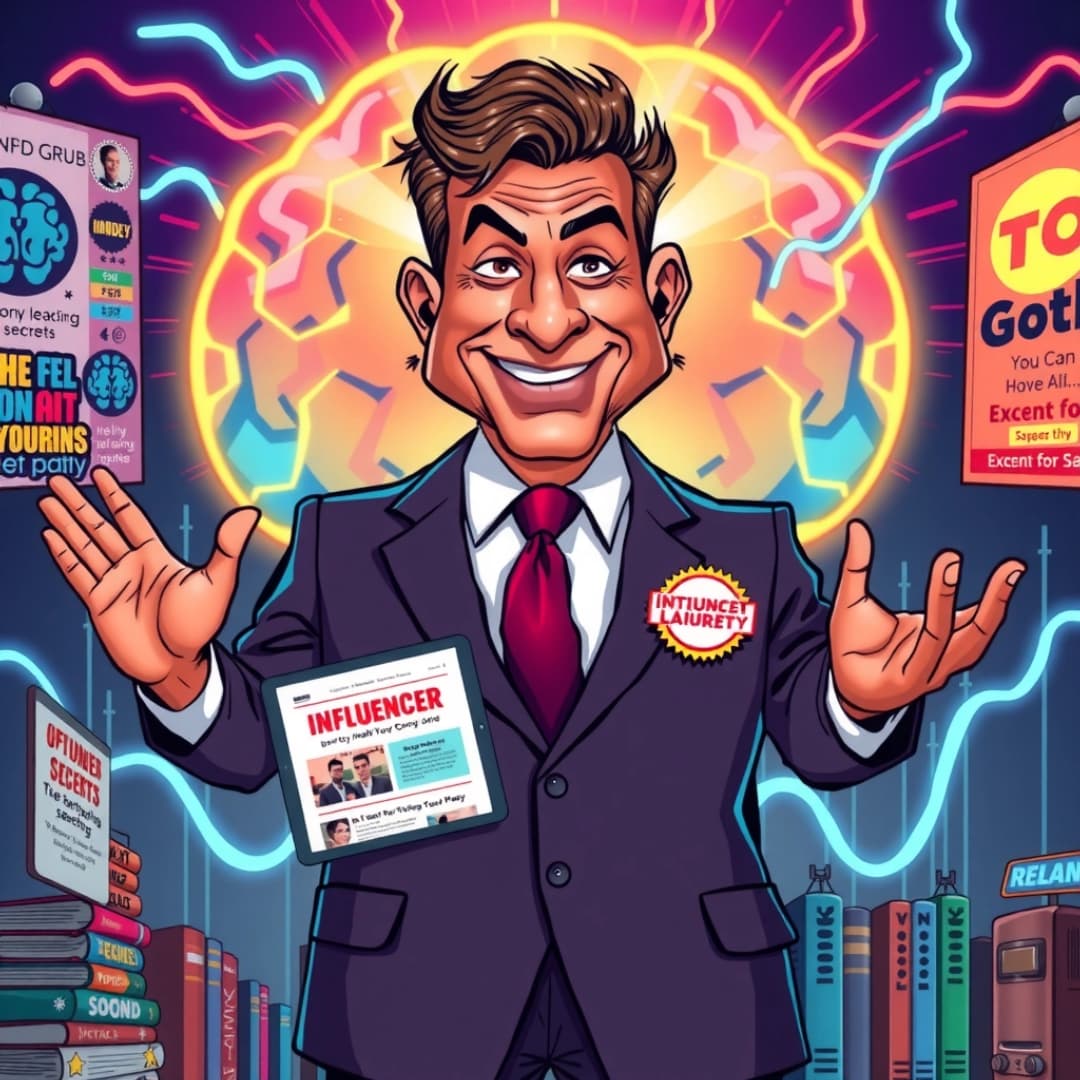 eine karikatur eines mannes mit anzug, im hintergrund ist ein leuchtender koment und bücher