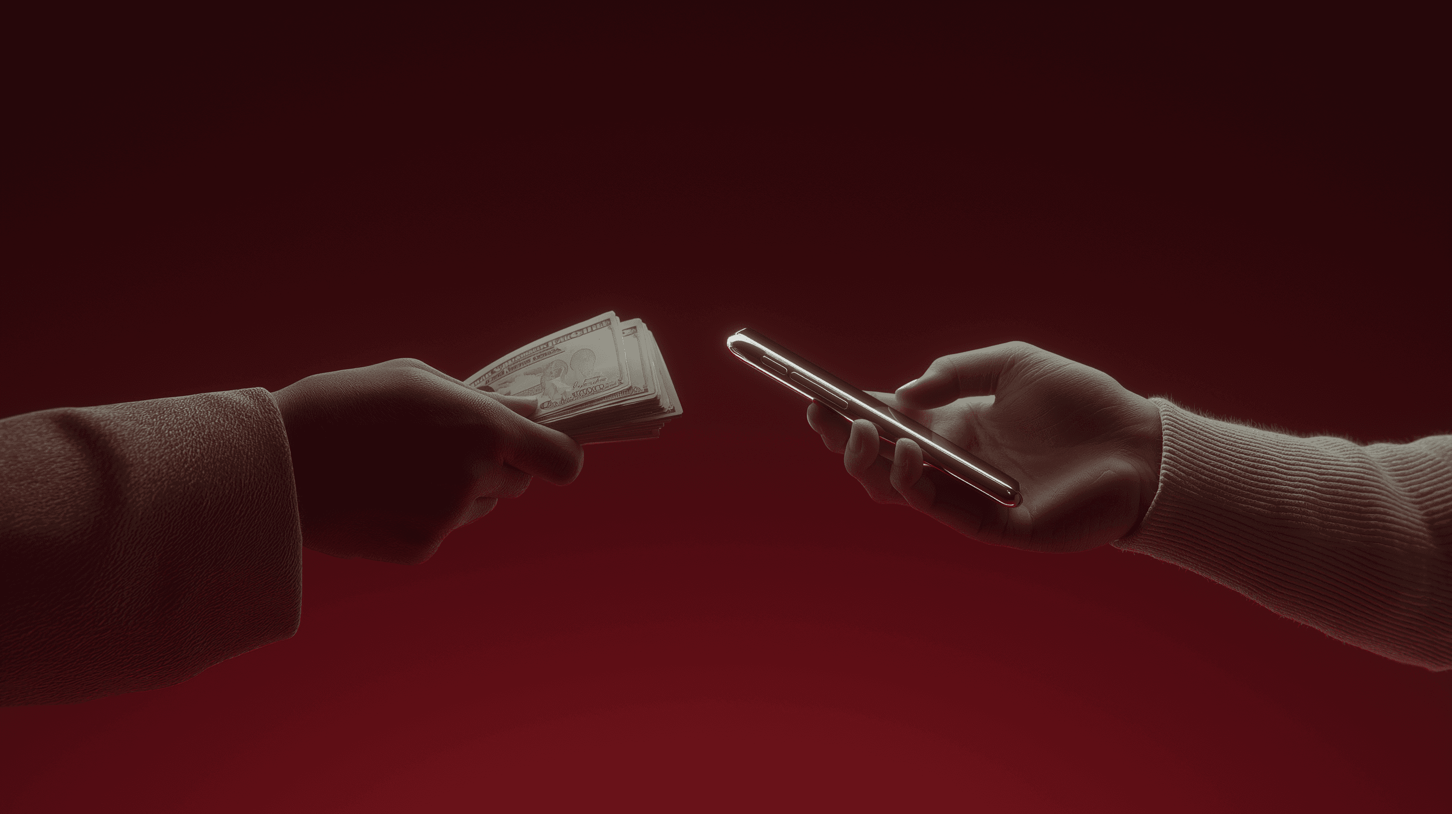 hands, money, phone