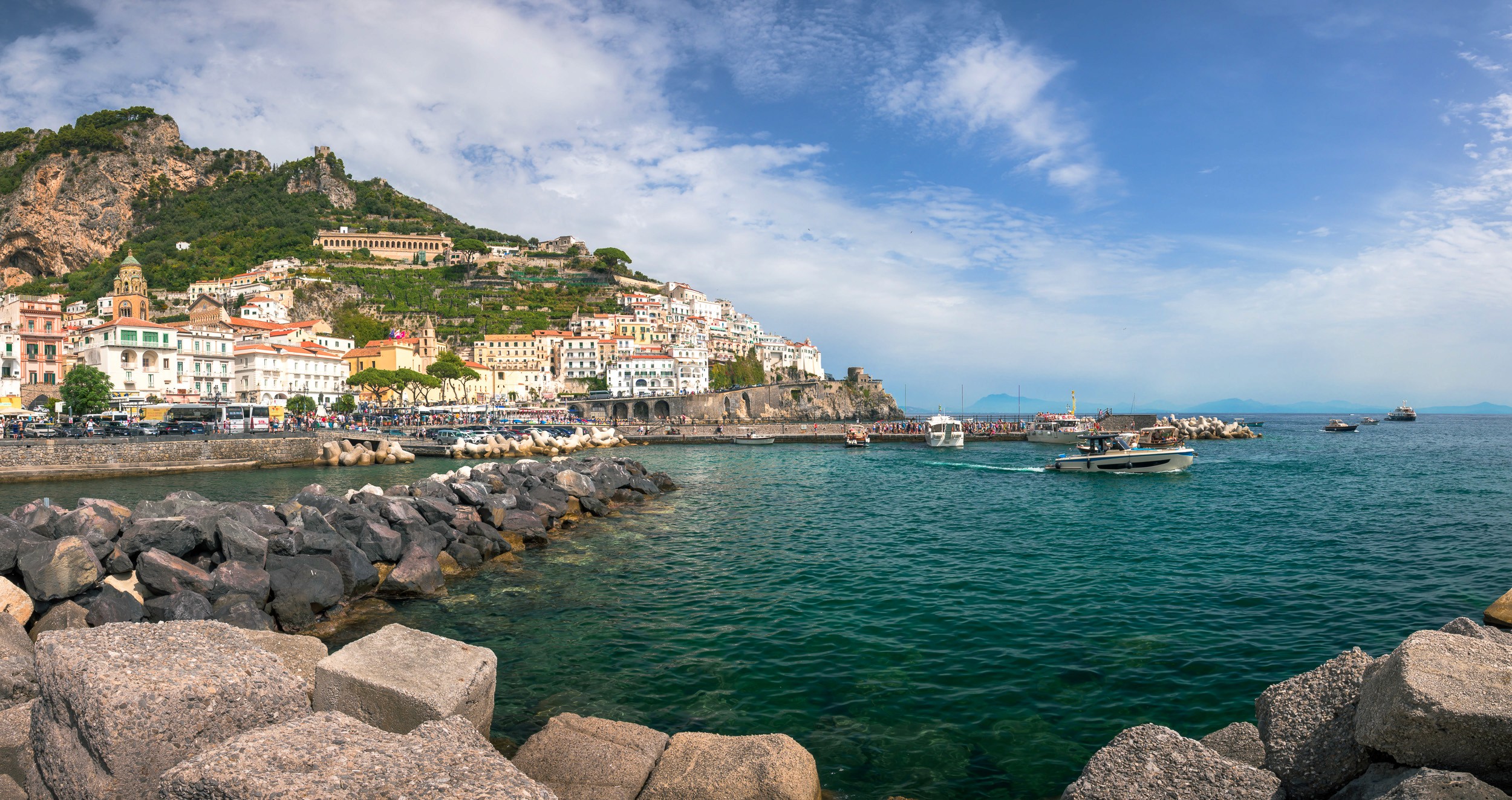 The docking coast of Amalfi, Italy.