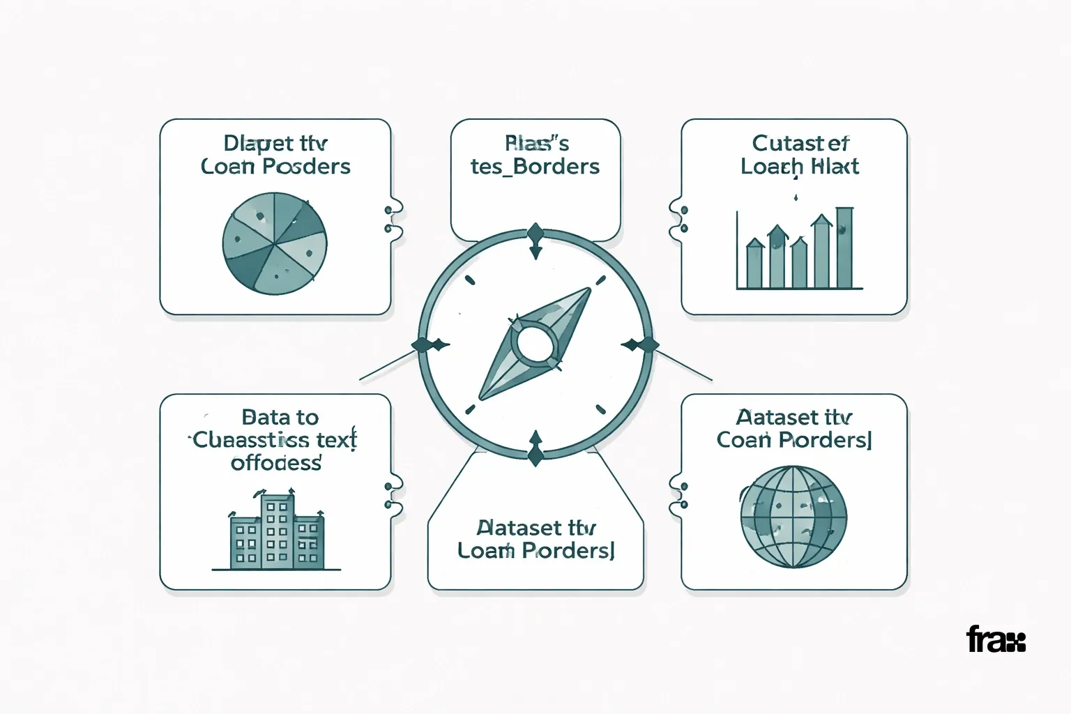 Visual guide for investors showing five strategies to respond to GDP growth: diversify assets, track multiple quarters, compare data, focus on key sectors, and geographic diversification, presented in minimalist cards around a central compass.