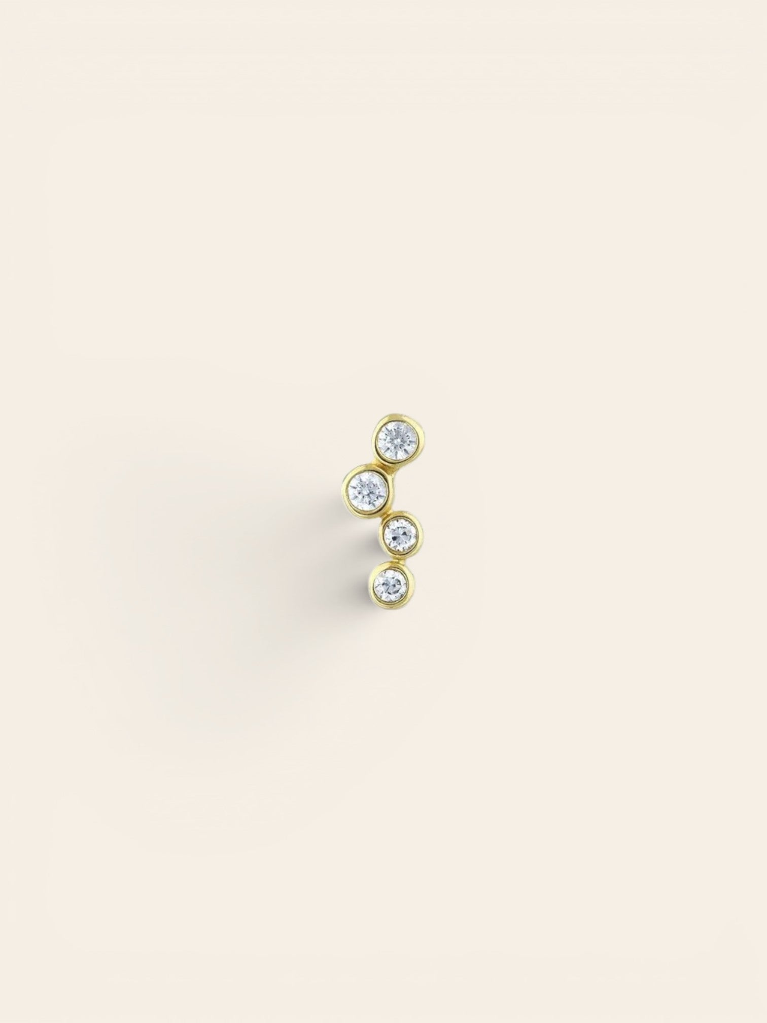 Assos Pırlanta 14 Ayar Altın Taşlı Tragus Piercing Küpe Modeli