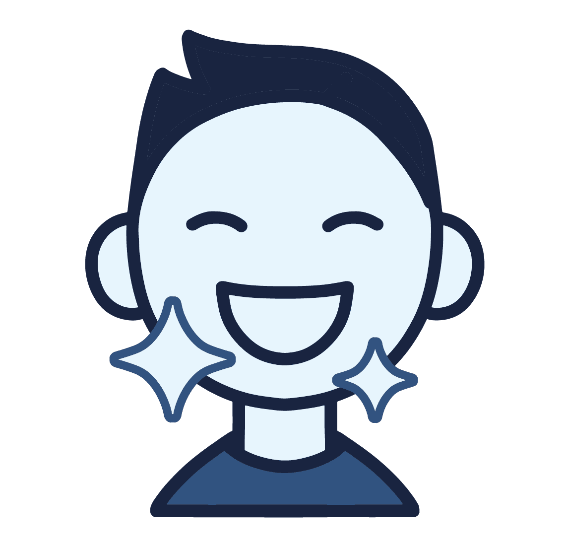 Illustration of a a kid smilling