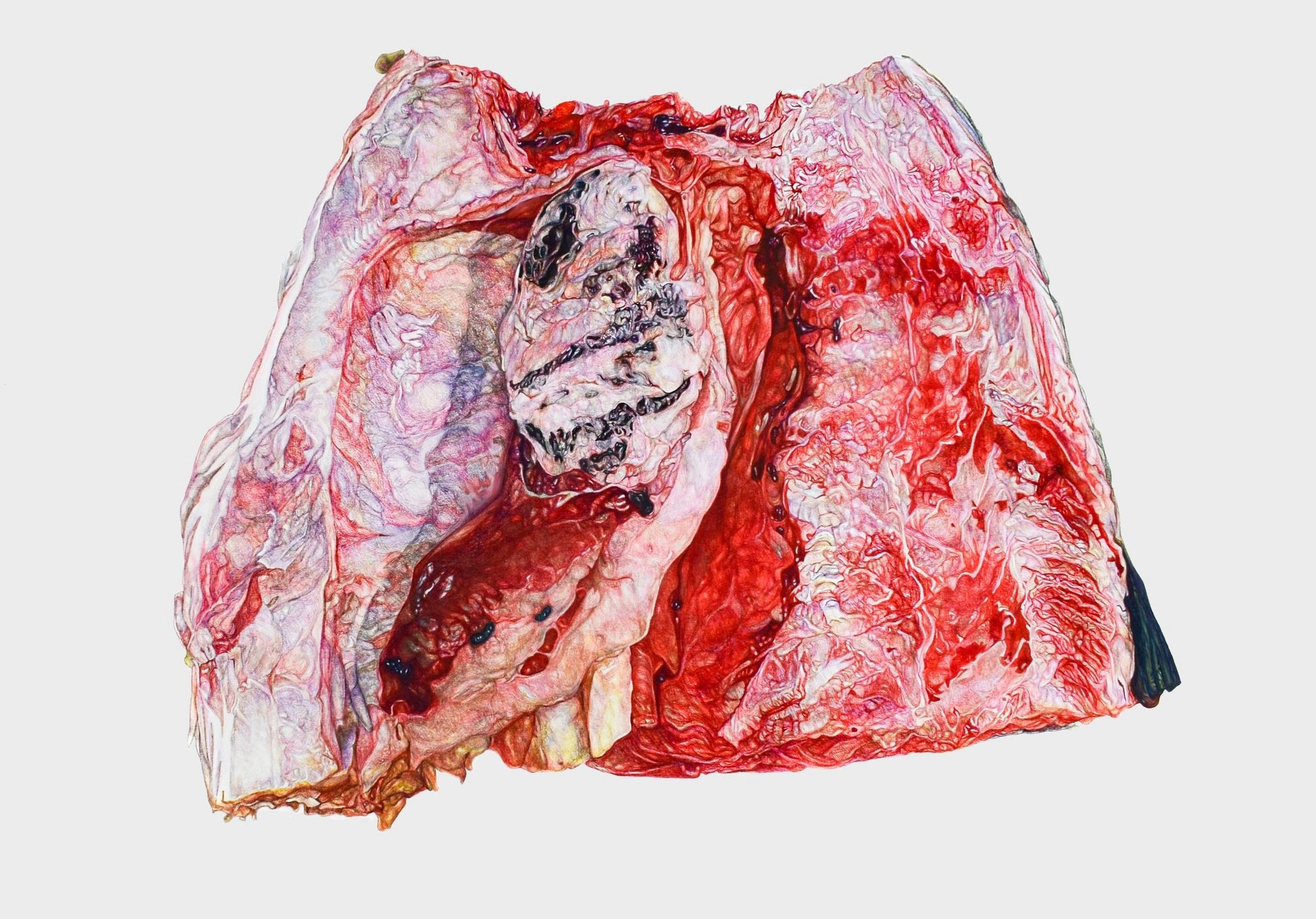 herd of sheep on road painting