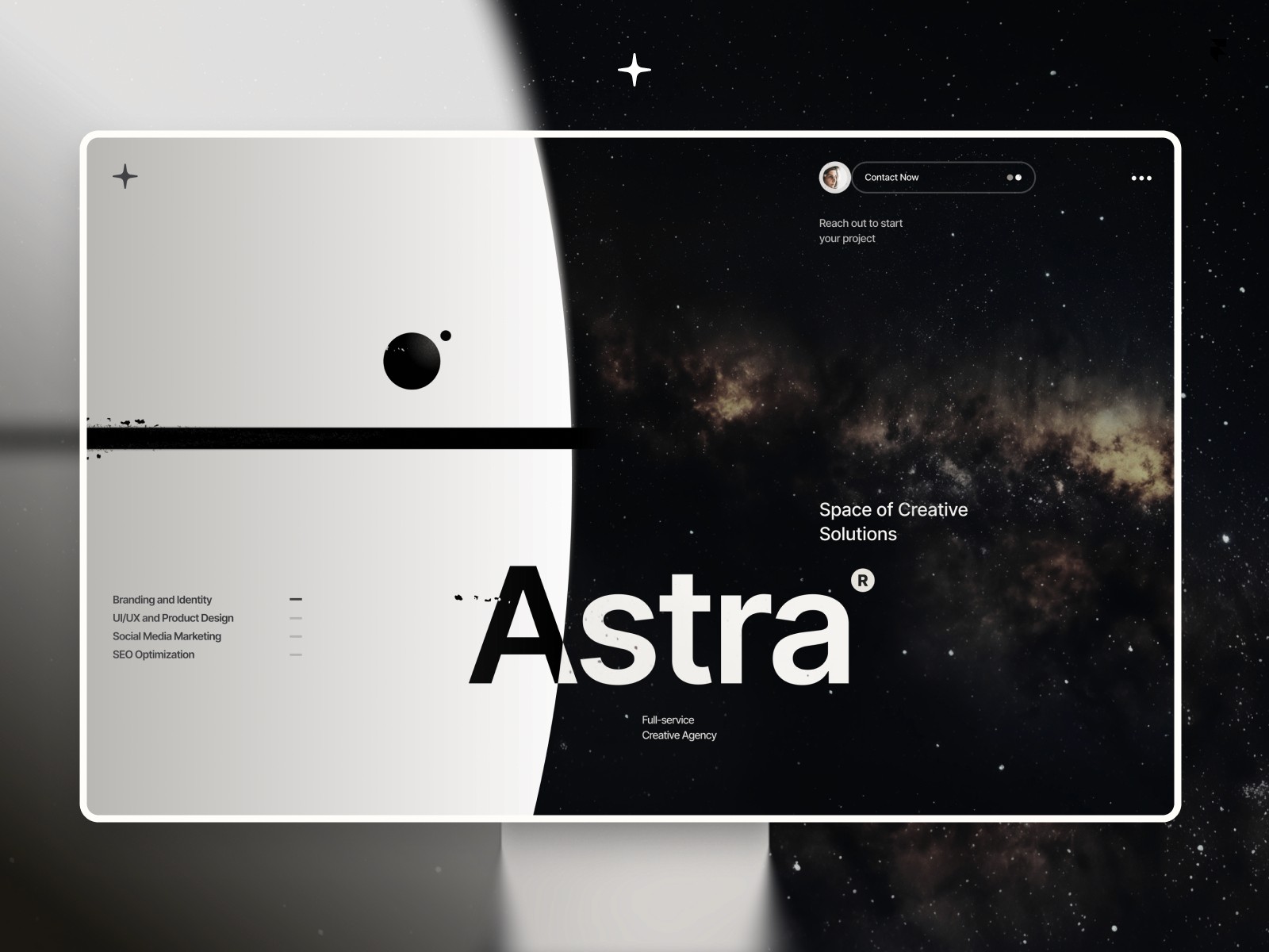 Astra — 黑白极简动效创意机构官网设计灵感