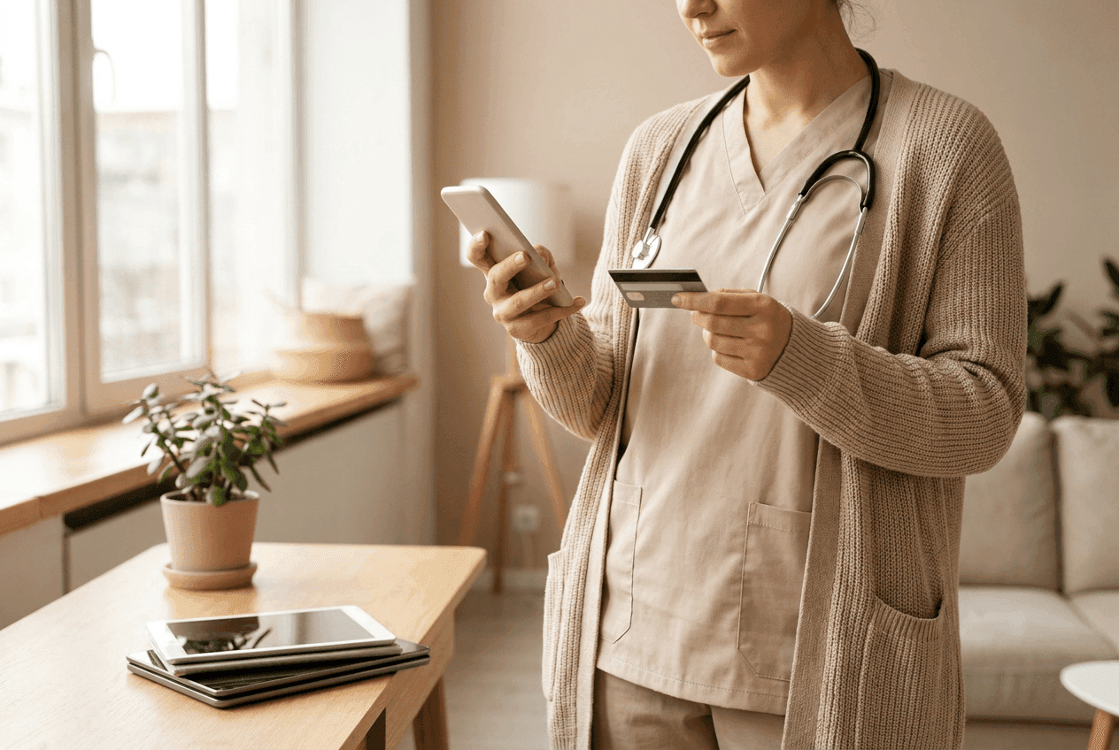 A doctor uses a business credit card for their practice