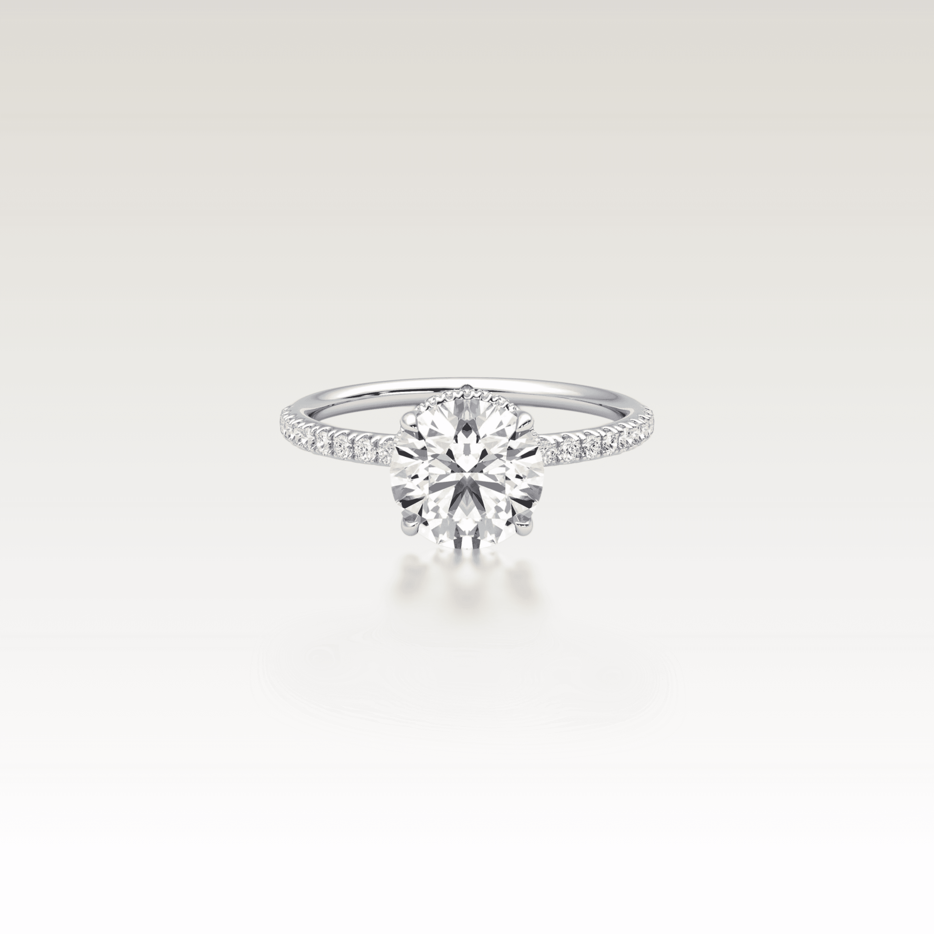 Pavé Round Love Knot Diamond Ring image 3