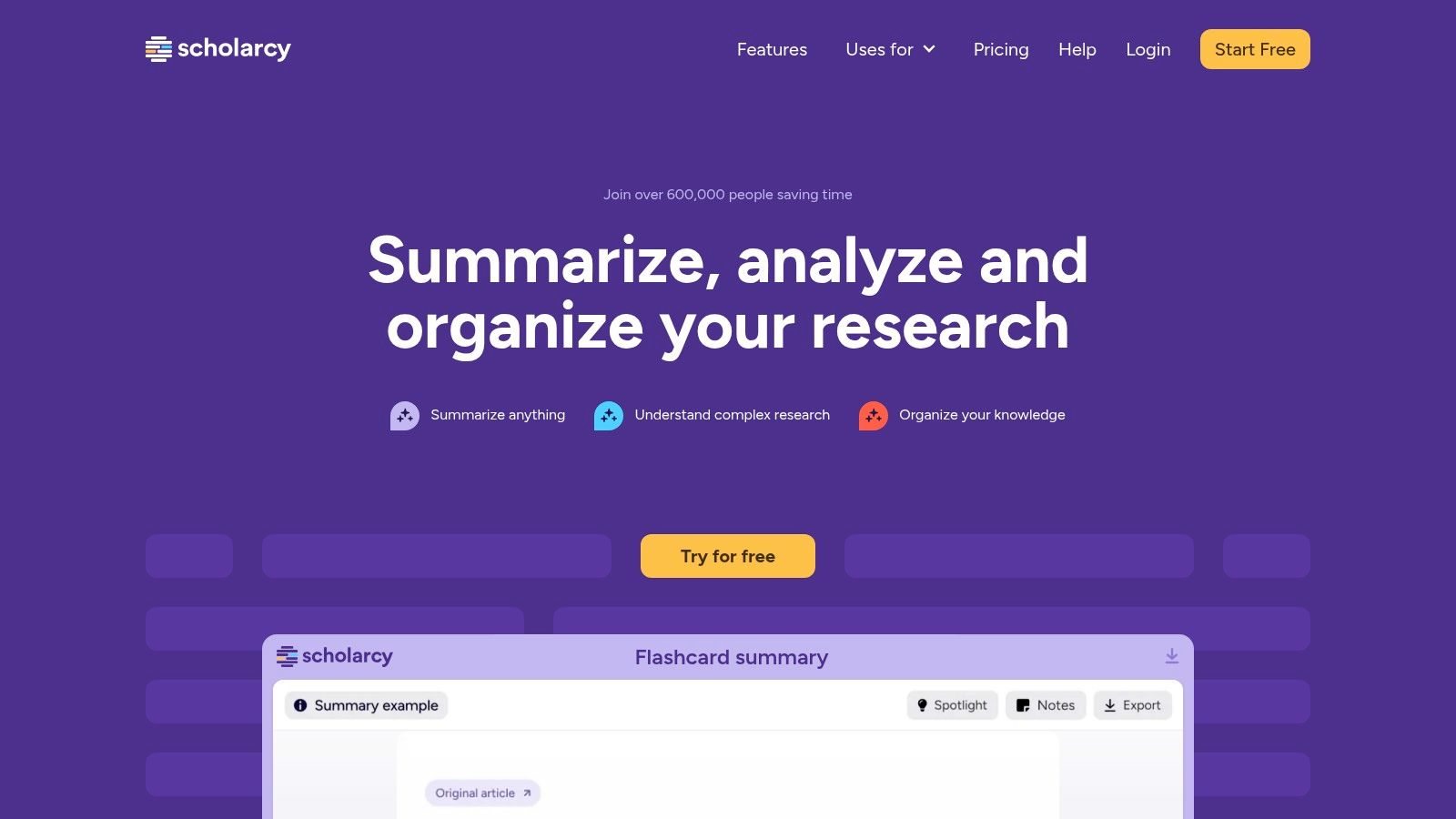 Scholarcy's AI automatically generates a summary of a research paper.