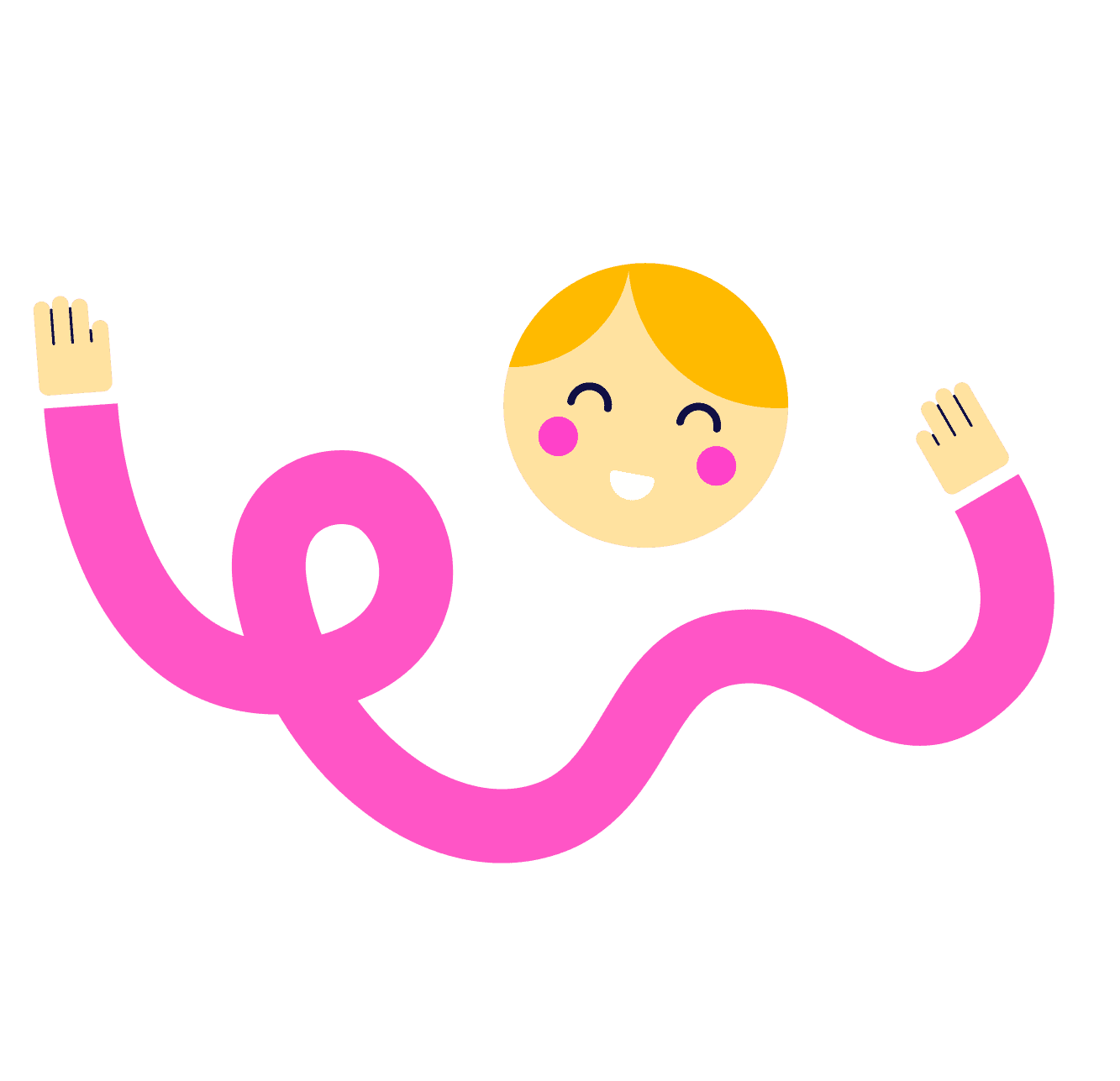 Illustration representing youth and energetic vibes pink