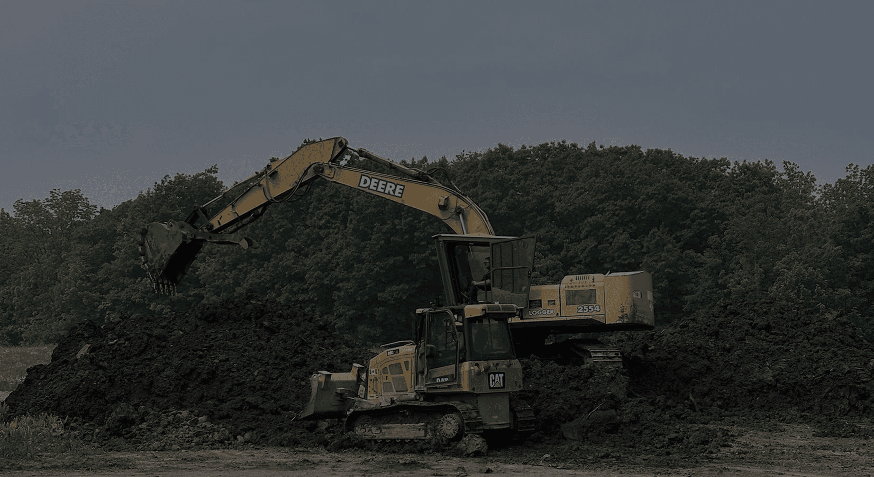 house and land demo with excavator