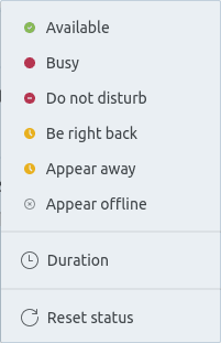 Presence statuses in Teams