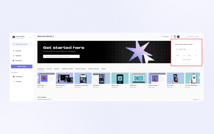 glorify dashboard