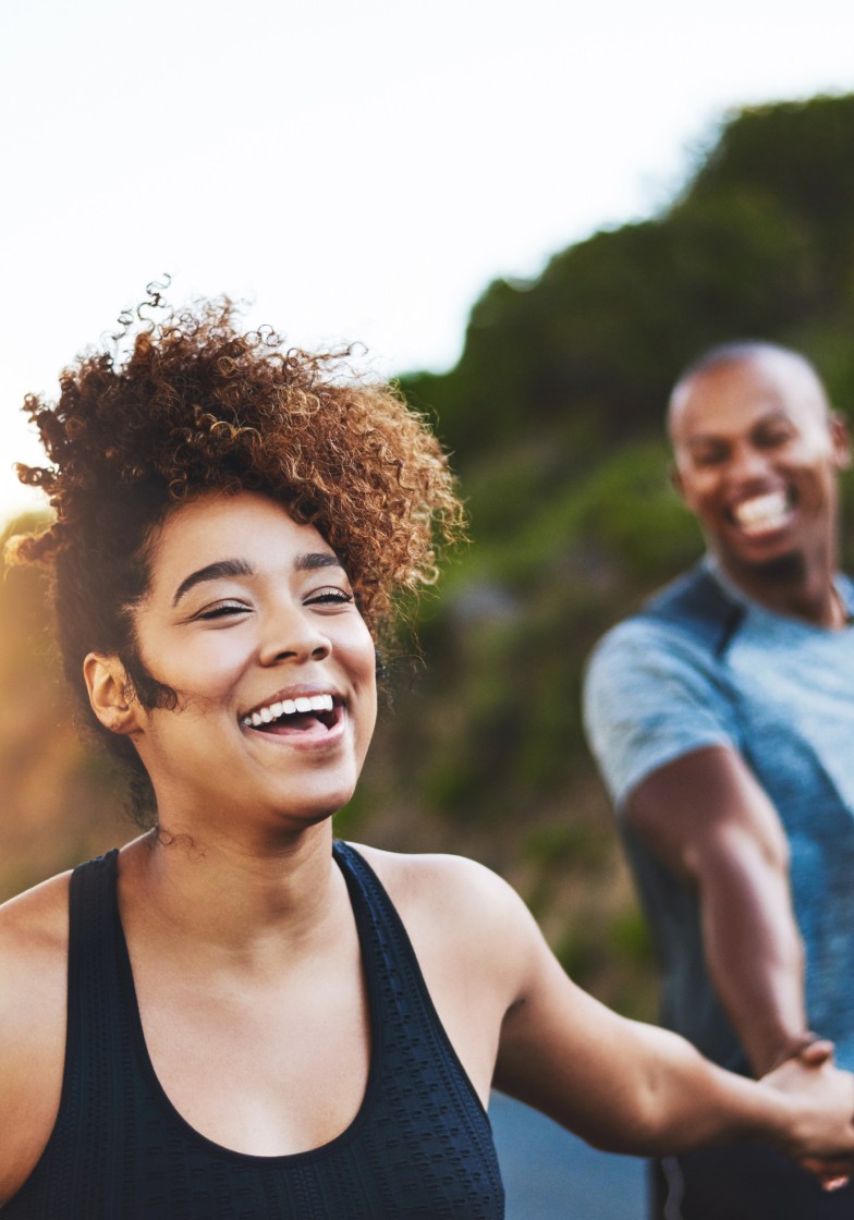 Couple running together