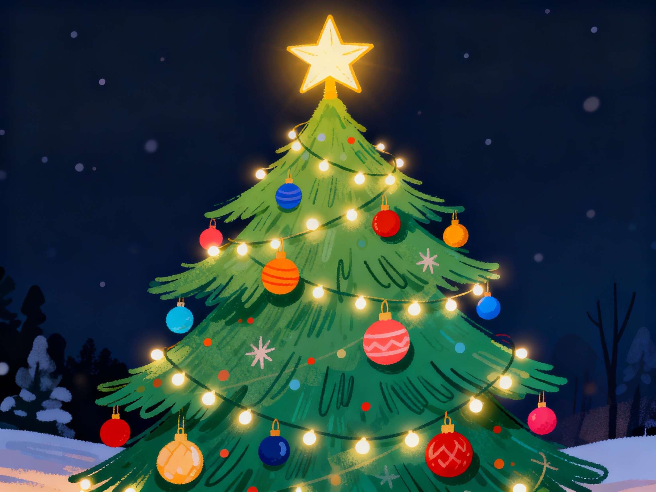 christmas tree drawing2