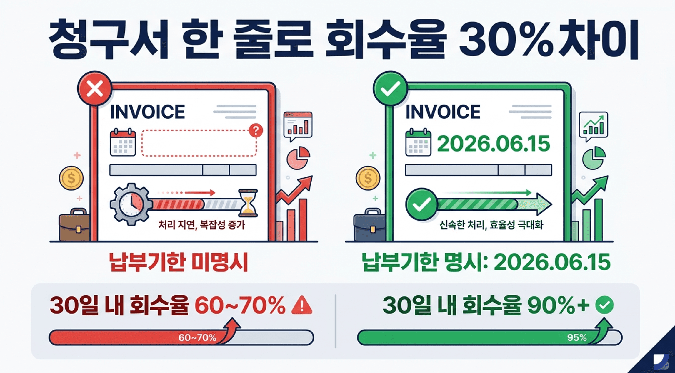 청구서 한 줄로 회수율 30% 차이