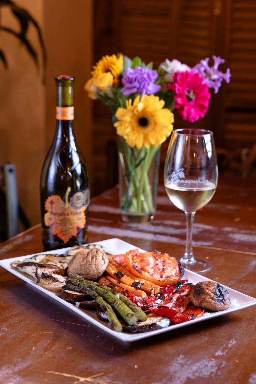 A neatly arranged meal on a plate.