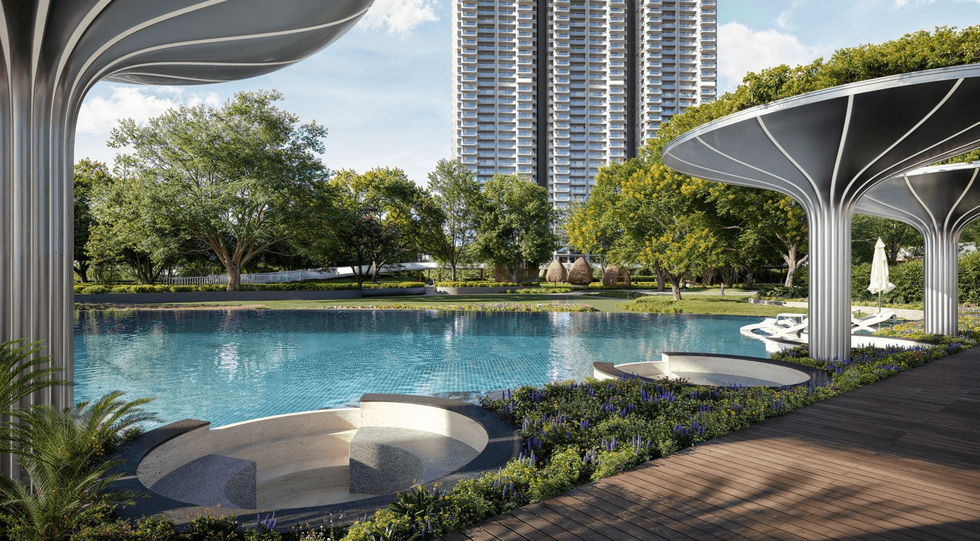 M3M Forestia West Outdoor Wellness Zones and Green Landscaped Amenities