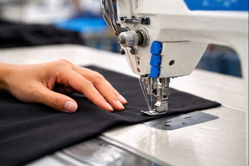 employee who works on the knitting machine.