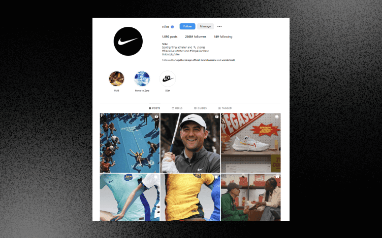 Nike’s instagram feed.