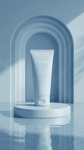 A woman in a teal dress sits in a dimly lit room, focused on her smartphone. A laptop and notepad are on the glass table, suggesting a working environment.