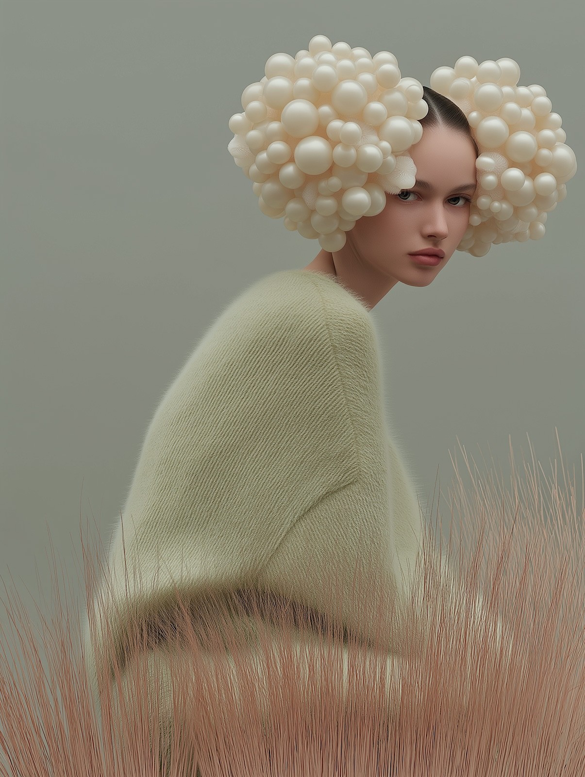 Soft form, deliberate gaze