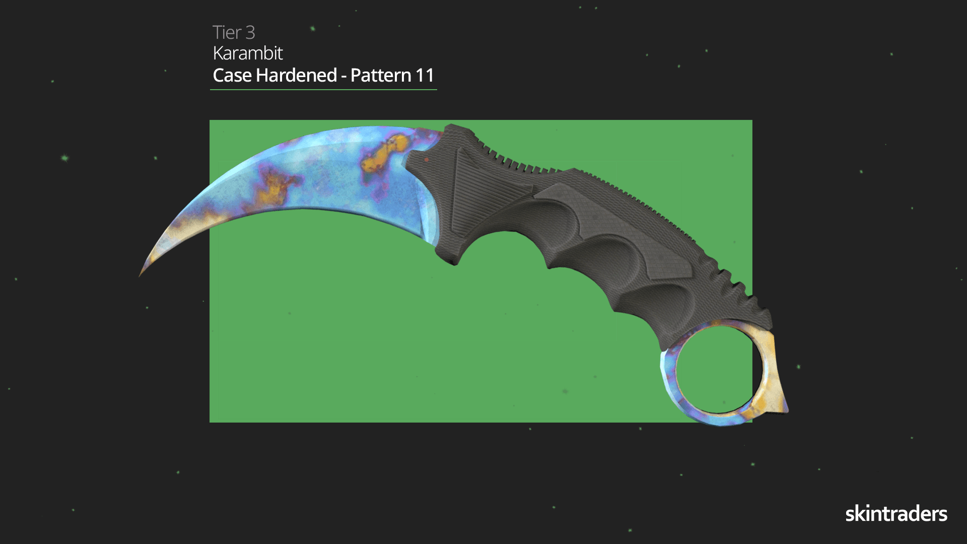 Karambit Case Hardened Pattern 11 Tier 3 Example