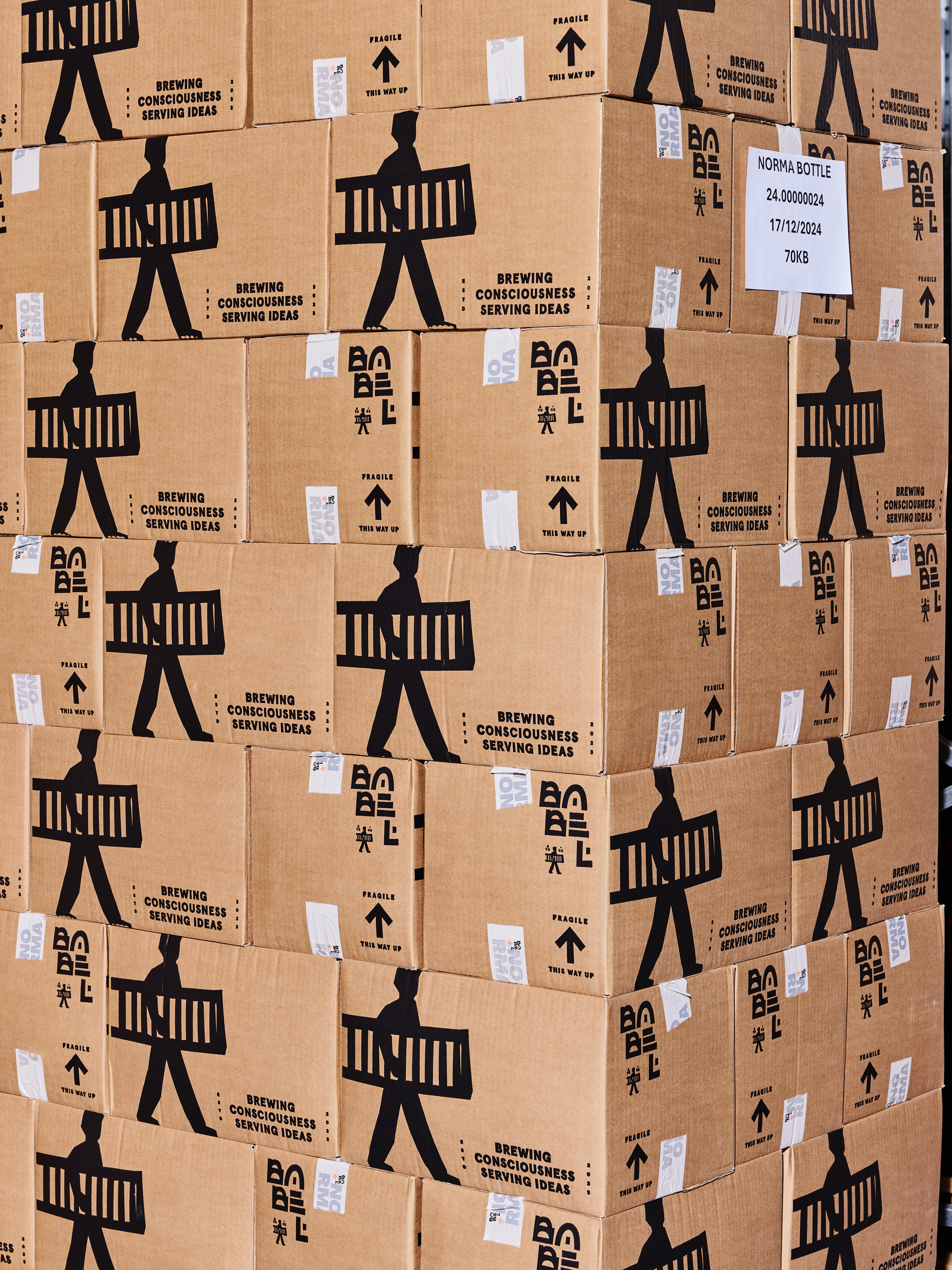 Top view of coffee can mockup with bold black typography on white background