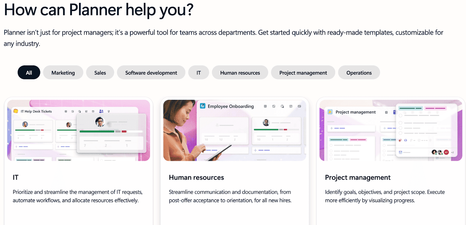 Microsoft Project home page