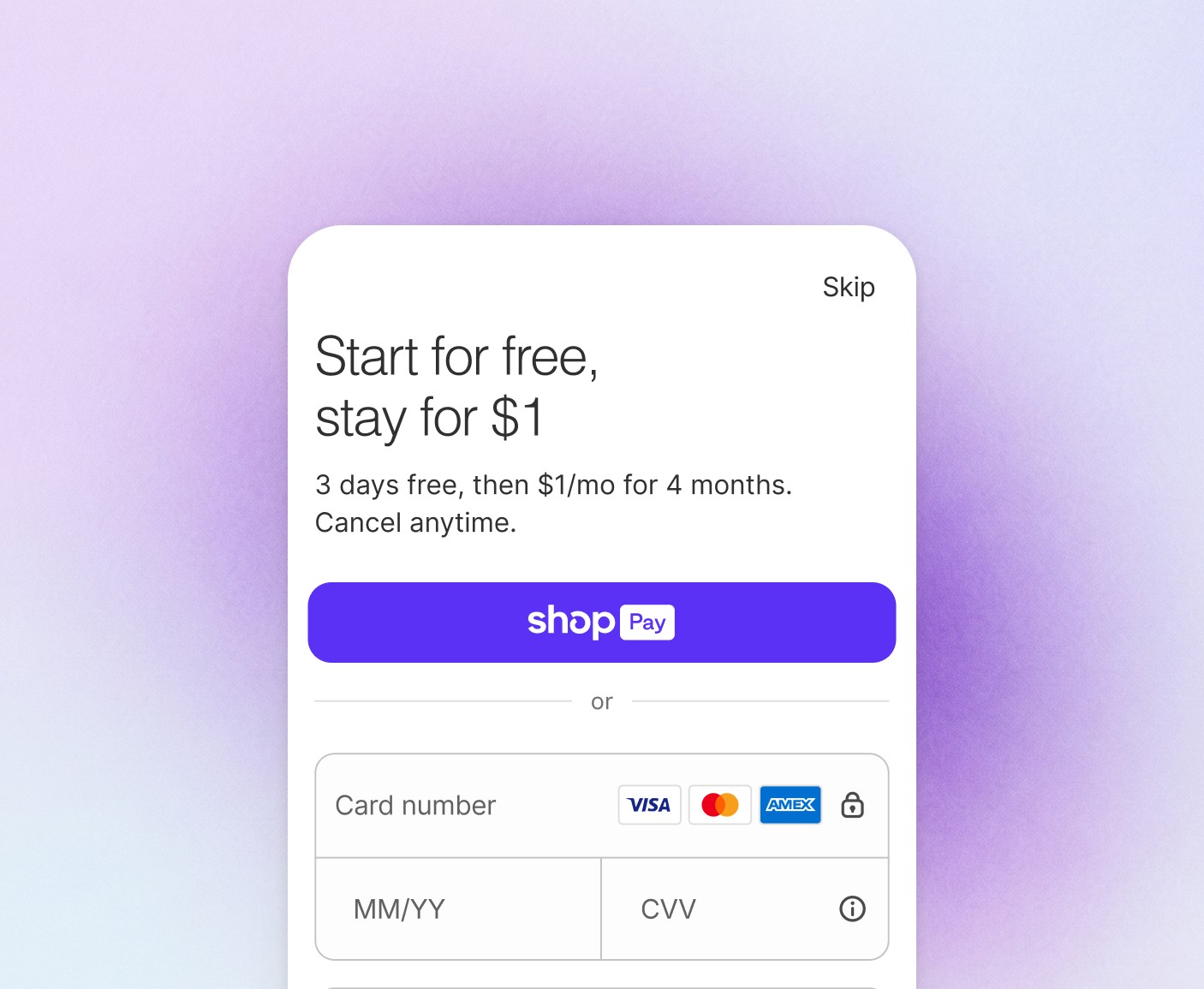 Shop Pay on admin checkout