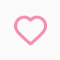 Pink outlined heart logo.