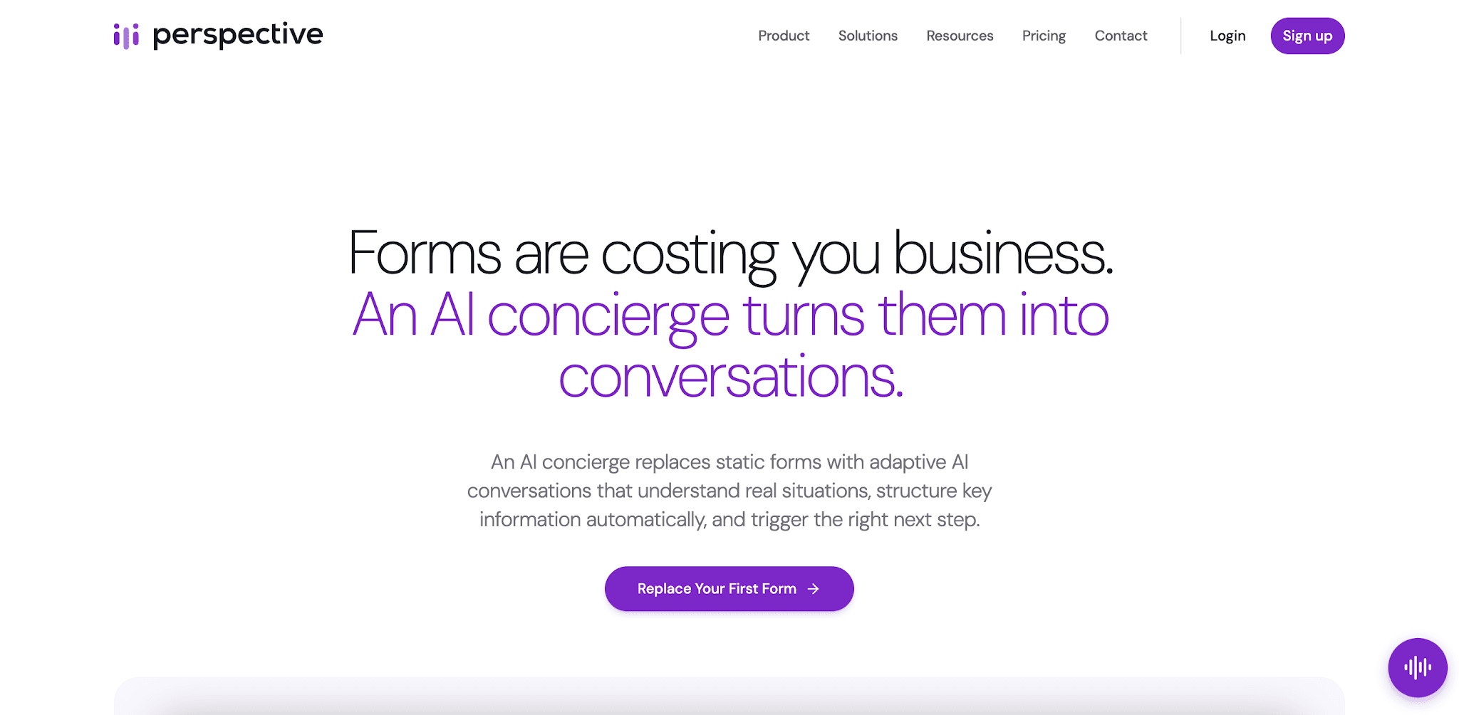 Perspective AI web homepage