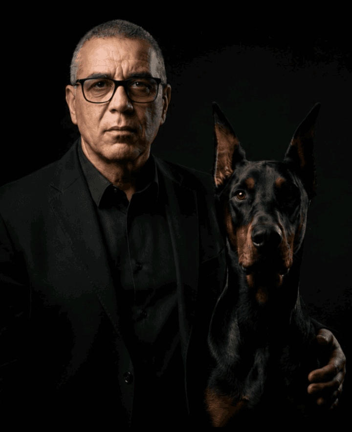 Chien de travail attentif en extérieur