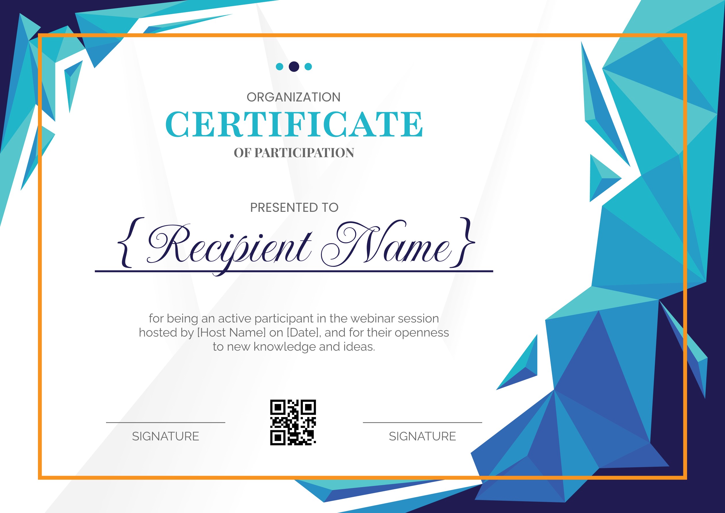 Wauld - Sophisticated and stylish webinar participation certificate template