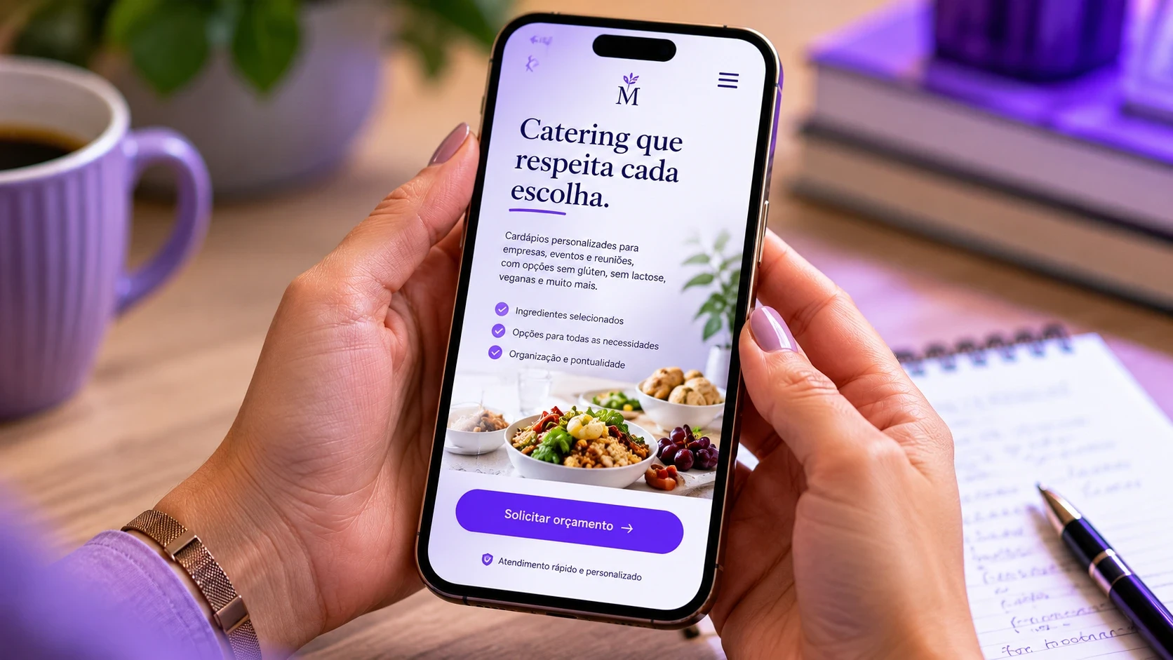 Site com principios de design para conversão aplicados