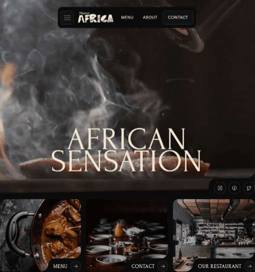 Mama africa website snapshot