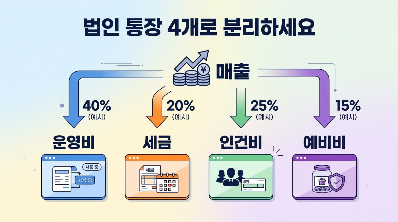 법인 통장 4개로 분리하세요