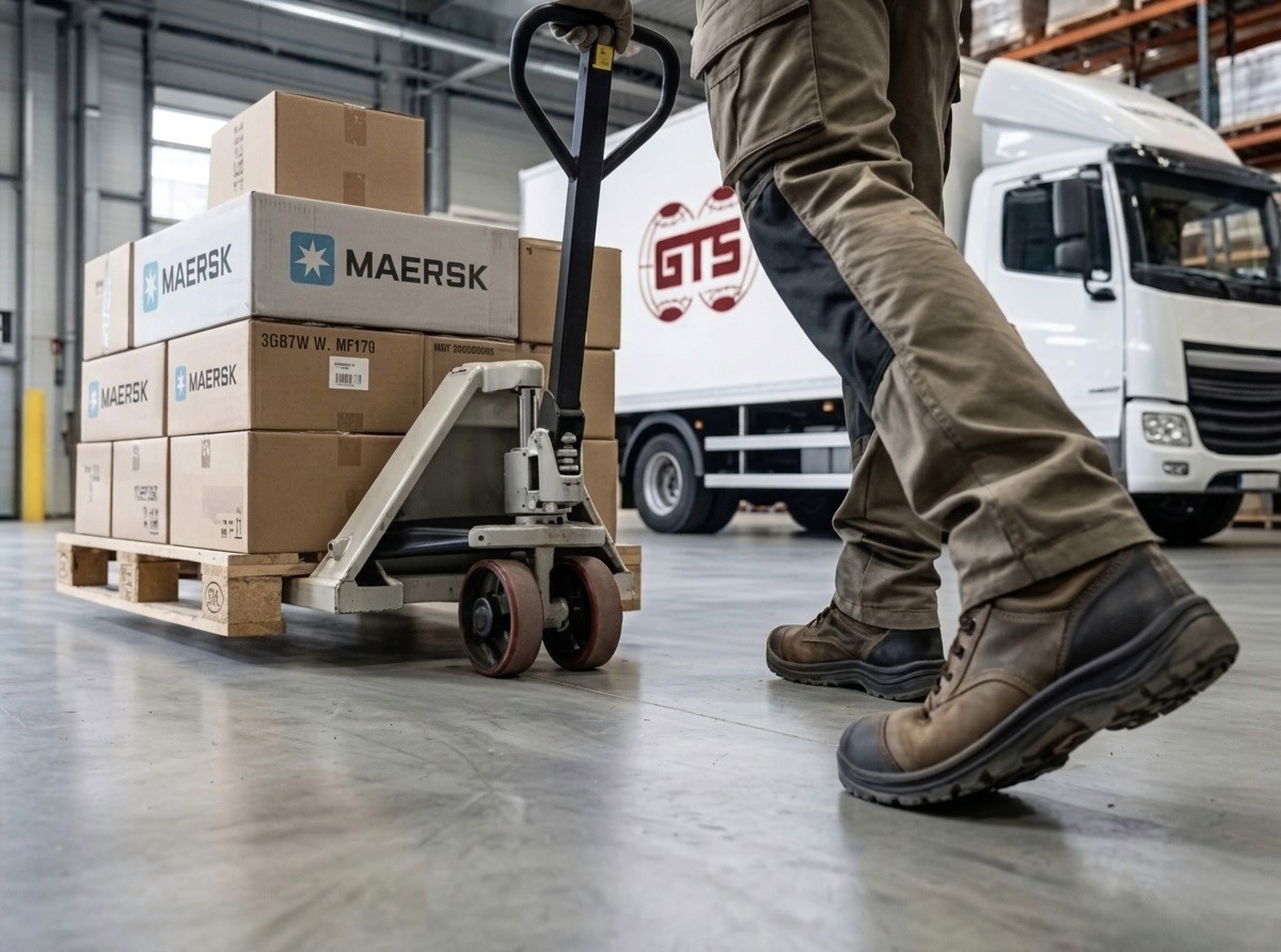 man in blue crew neck t-shirt standing beside brown cardboard boxes
