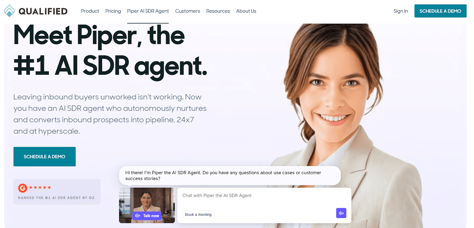 Piper by Qualified.ai homepage