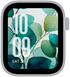 verdant wash Apple Watch face preview 1 featuring floral, watercolor, gradient, and spring.
