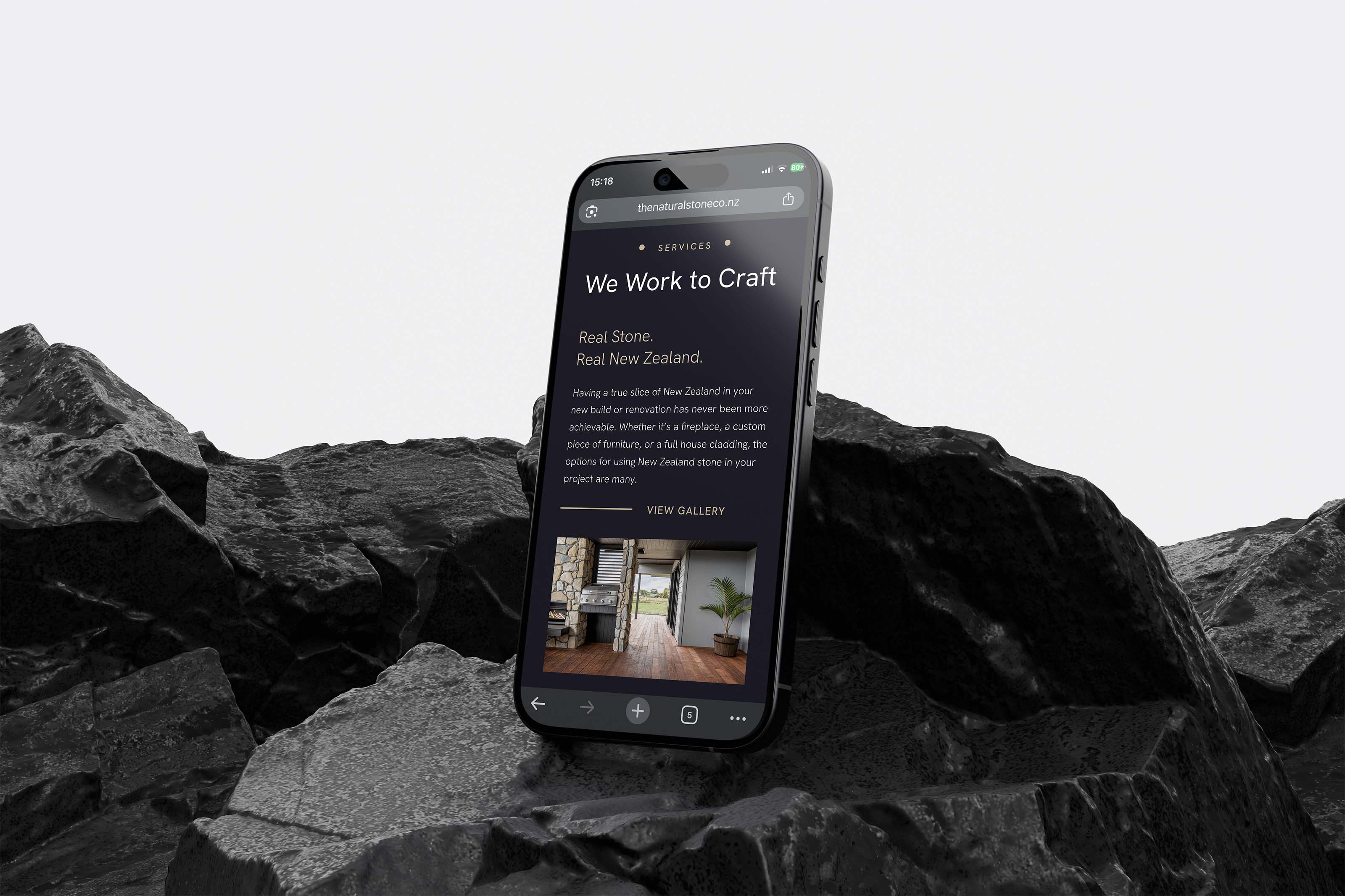 Natural Stone Company mobile website on stone
