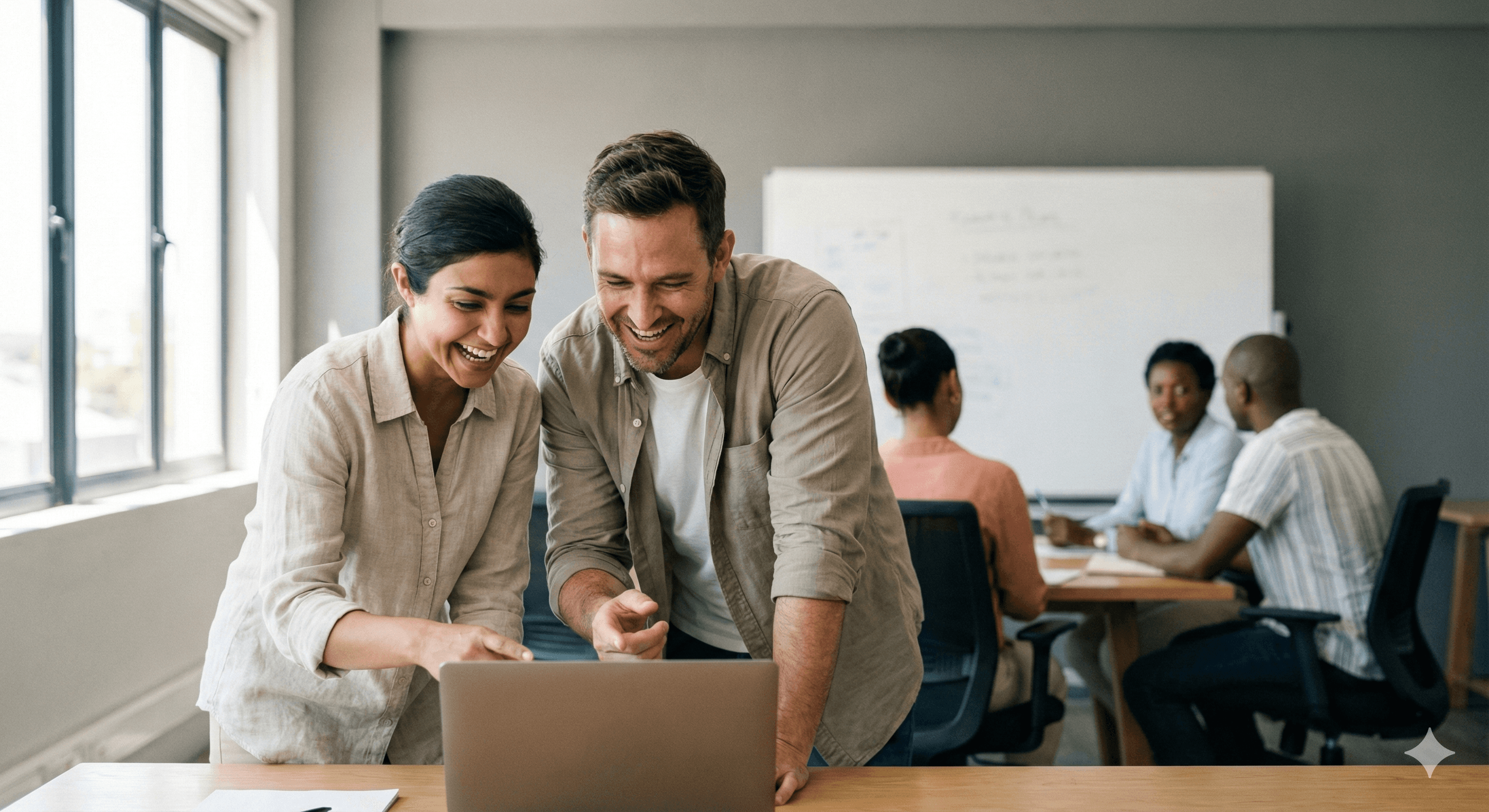 Indian brand professionals reviewing creative work with designers and editors in an office setting