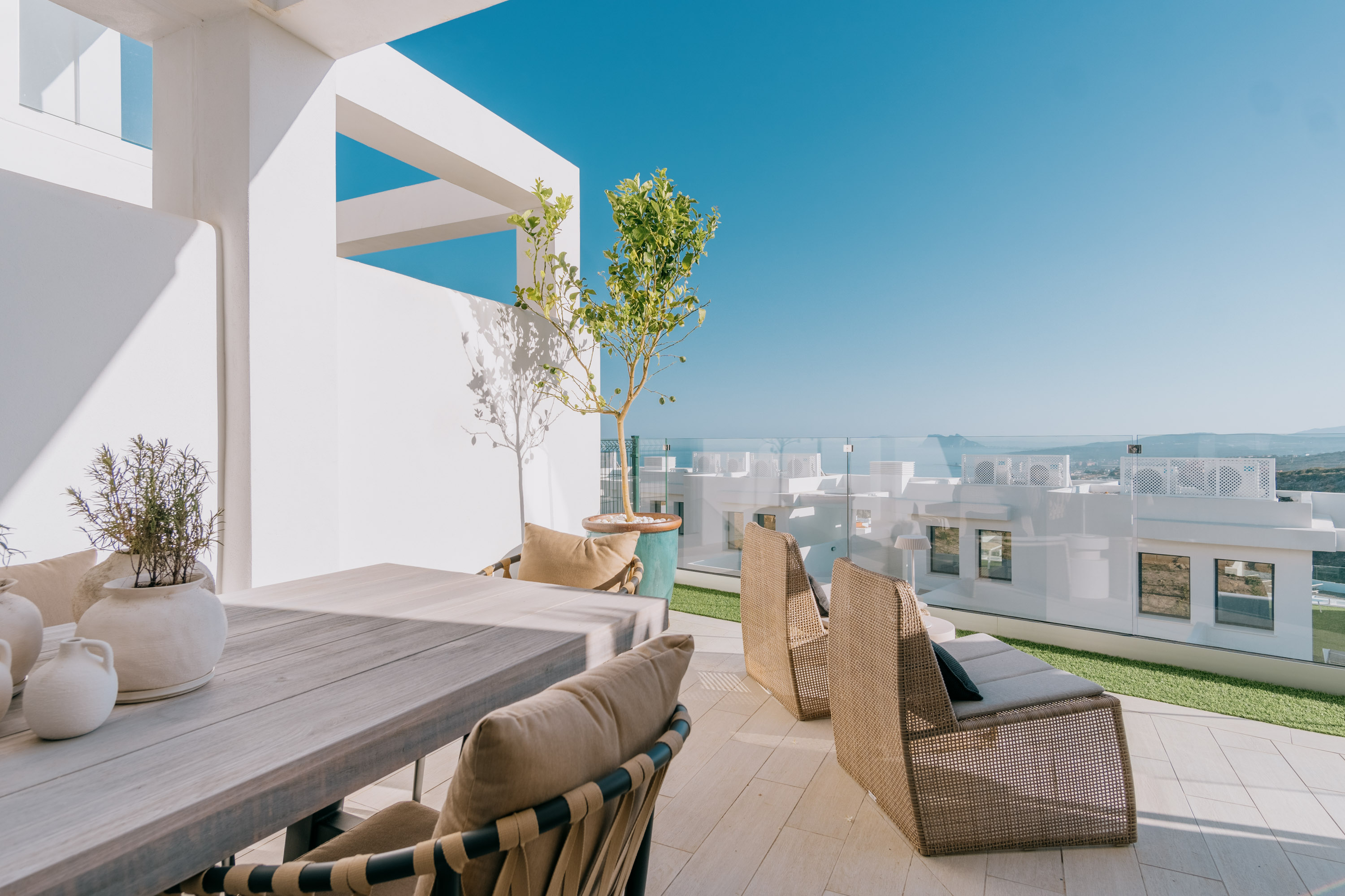 Rooftop terrace overlooking the Costa del Sol
