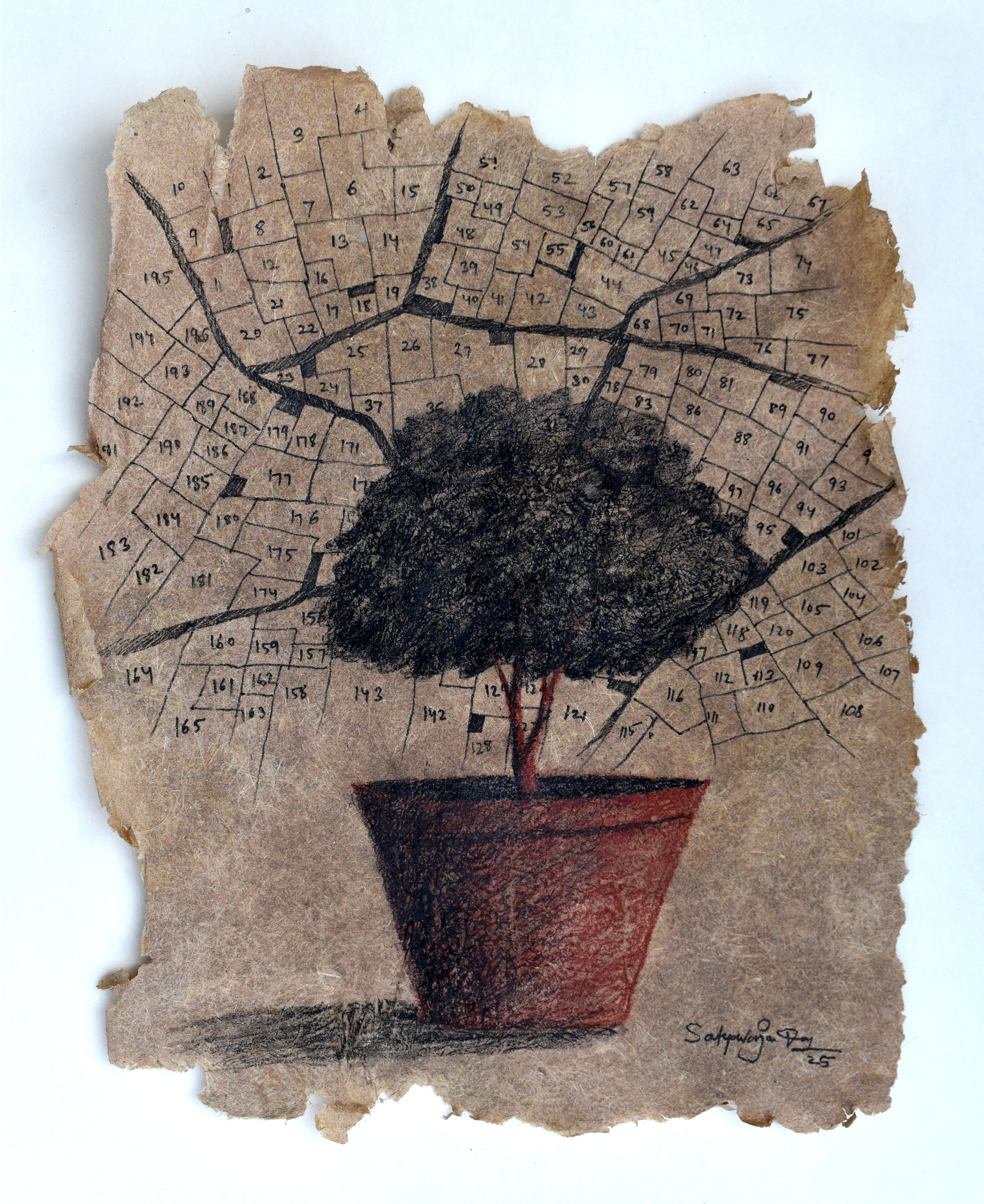 herd of sheep on road painting