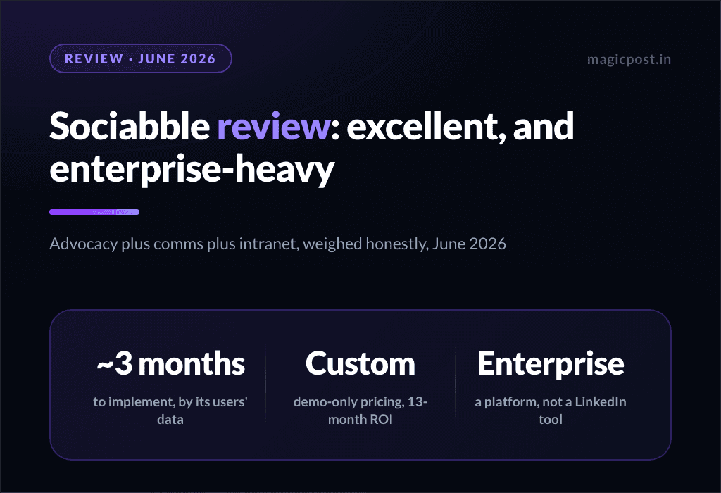 Sociabble Review (2026): The Enterprise Advocacy Platform, Weighed Honestly