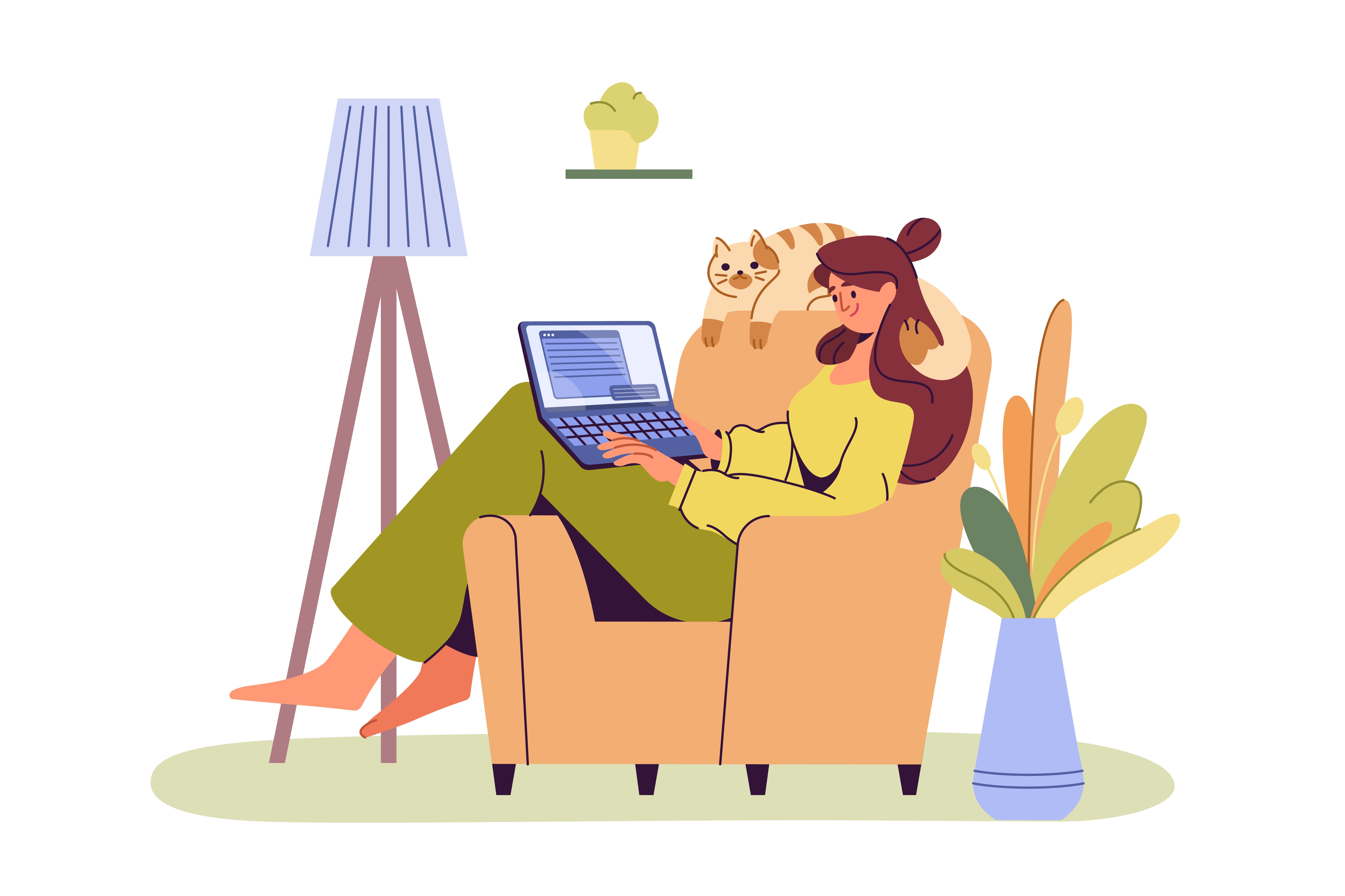Illustration of a church leader managing worship team schedules and availability on a laptop.