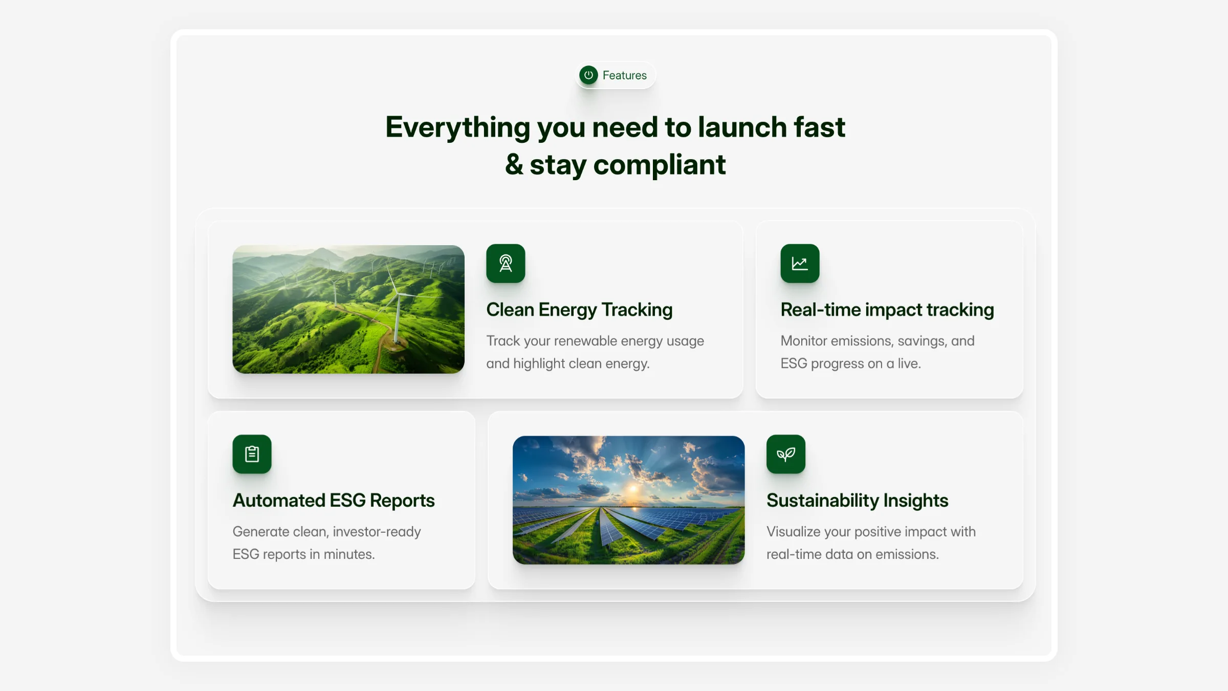 ESG and climate reporting website template — clean, data-focused layout by Luna UI Design Studio