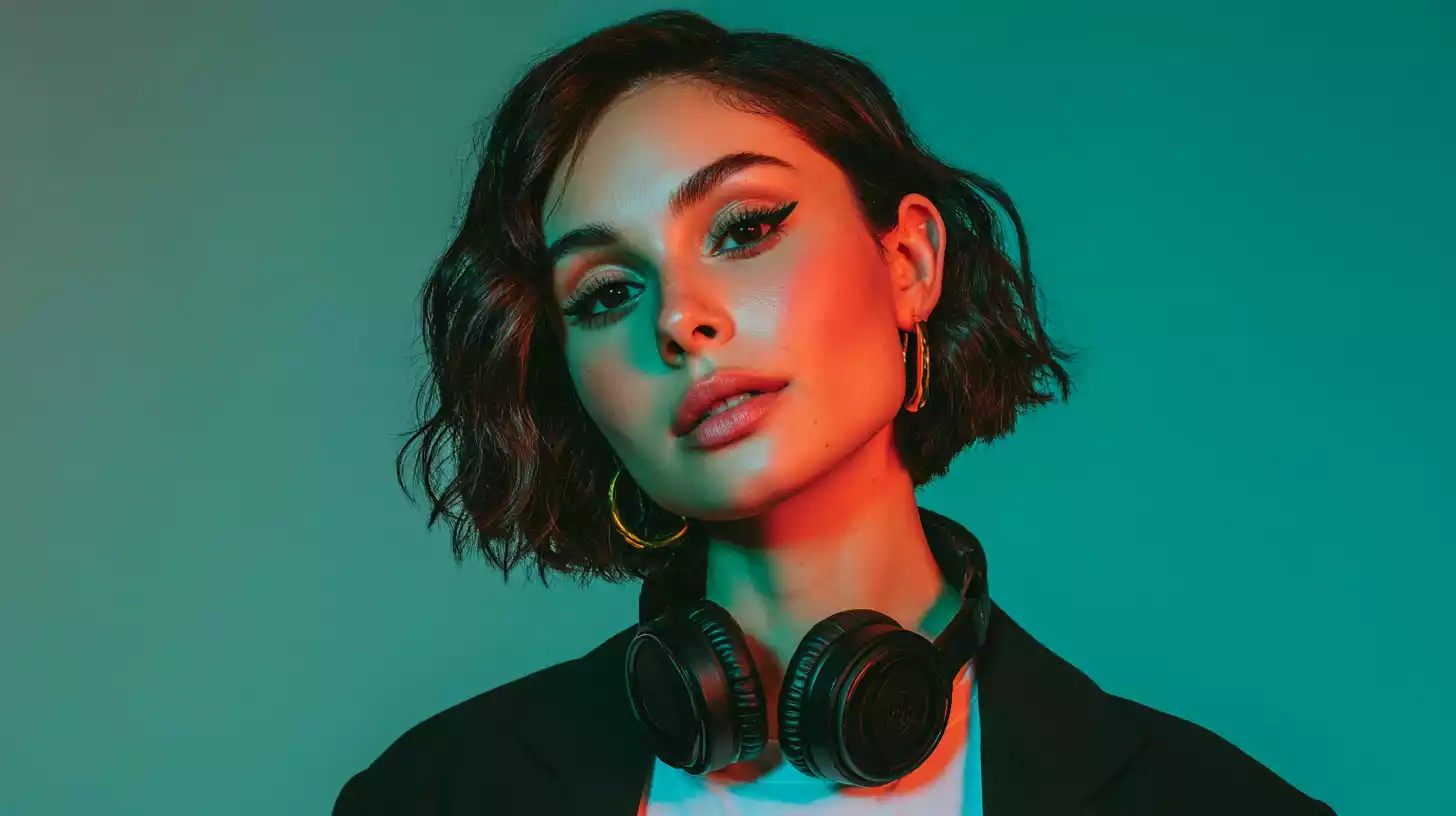 woman looking in front.